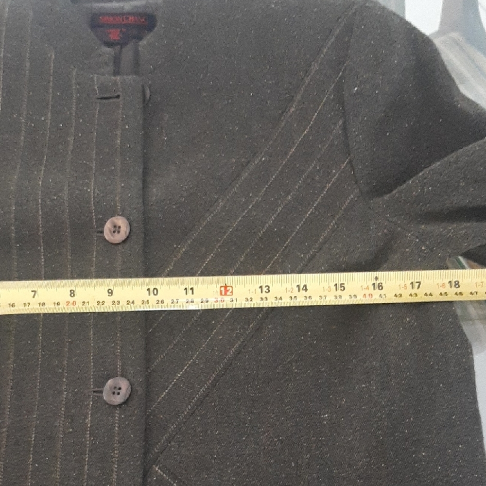 2 BDL💖VINTAGE Simon Chang NAVY➕GREEN/BROWN LINED TUNIC LENGTH JACKETS Sz 6, 8 - Picture 16 of 16